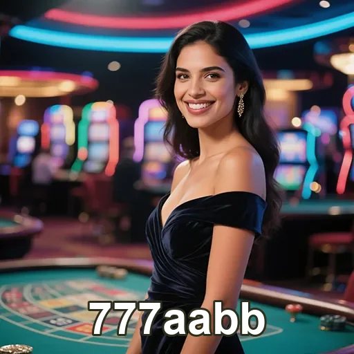 Ambiente animado de cassino VIP em 777aabb, com iluminação vibrante e mesas de jogos.