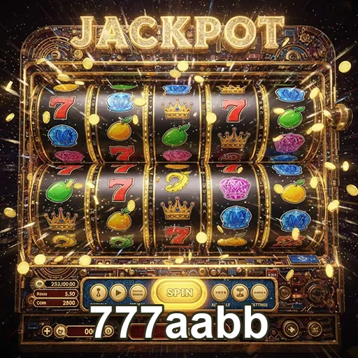 Jackpot em uma máquina caça-níqueis no site 777aabb, cenário vibrante e emocionante.